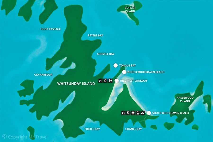 WHITEHAVEN BEACH MAP NorthAndSouth CR 