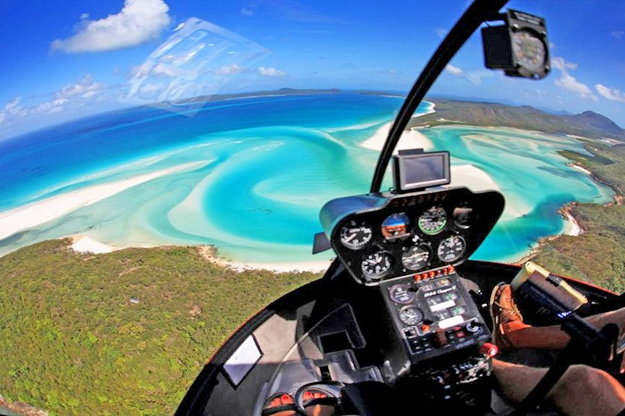 Hill Inlet from a plane, Whitsundays, Australia