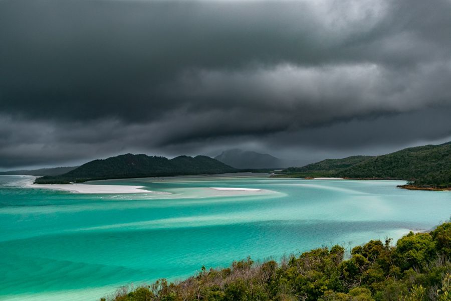 Hill Inlet Lookout cloudy, Whitsundays, Australia