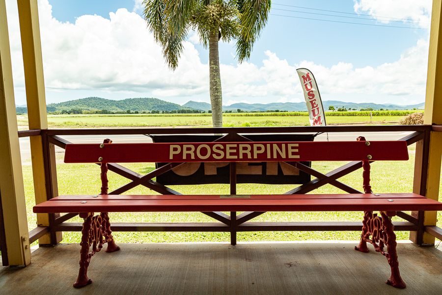 bench in the rural town of proserpine whitsundays