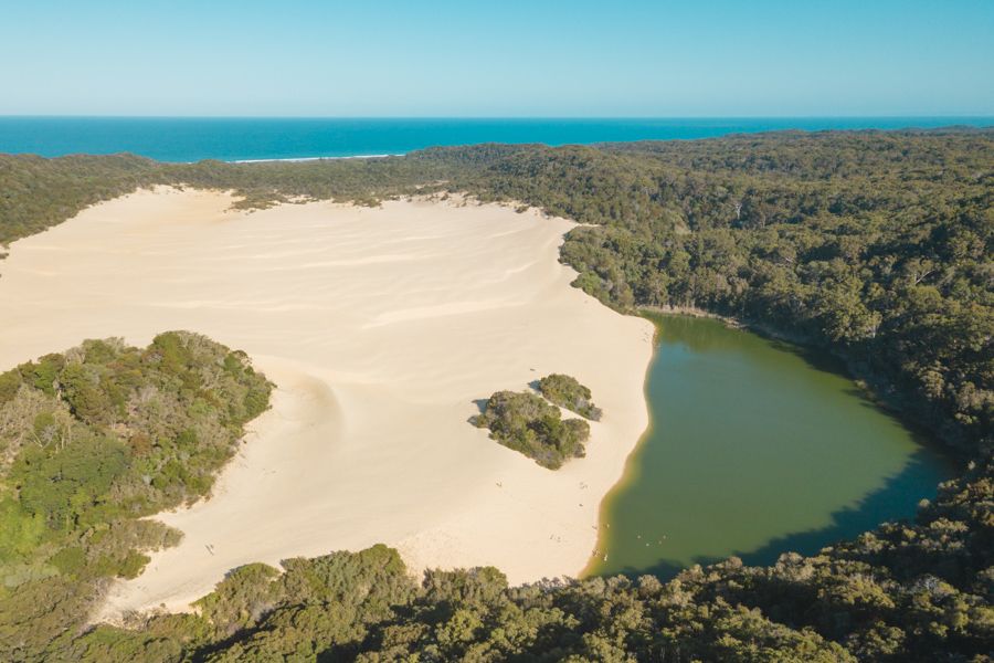 Lake Wabby and Hammerstone Sandblow, Fraser Island