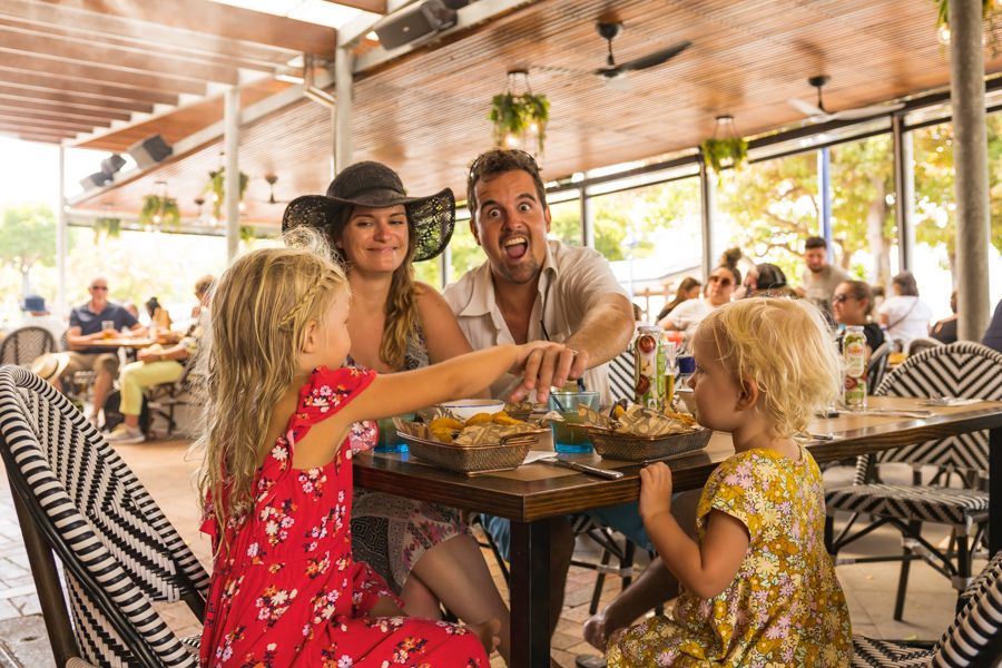 family at bar