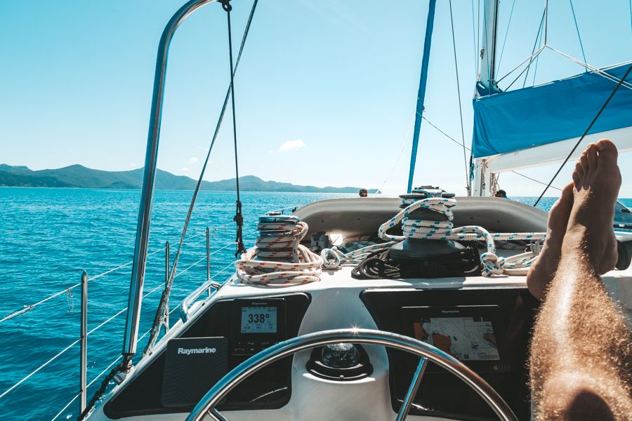 Relaxing on Adventurer Boat Deck, Whitsundays