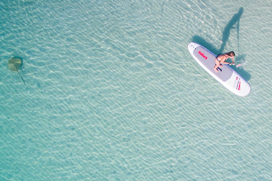 stand-up paddleboard SUP in Whitehaven Beach, Whitsunday Island