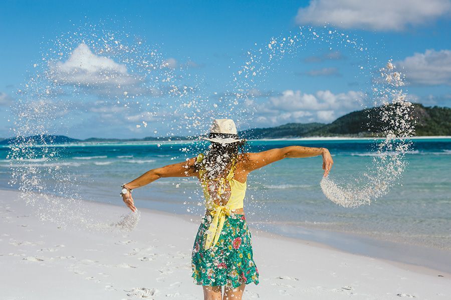 Lets get sandy on Whitehaven Beach, play on Whitsunday Island