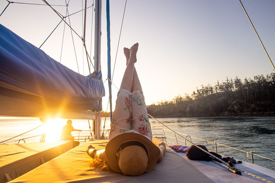 Sailing into the sunset, Whitsunday Islands