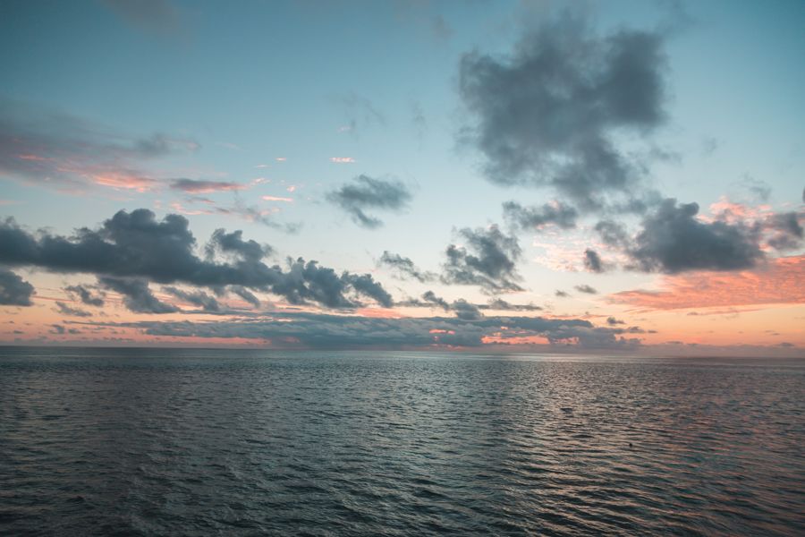 Sunset over the ocean in the Whitsundays