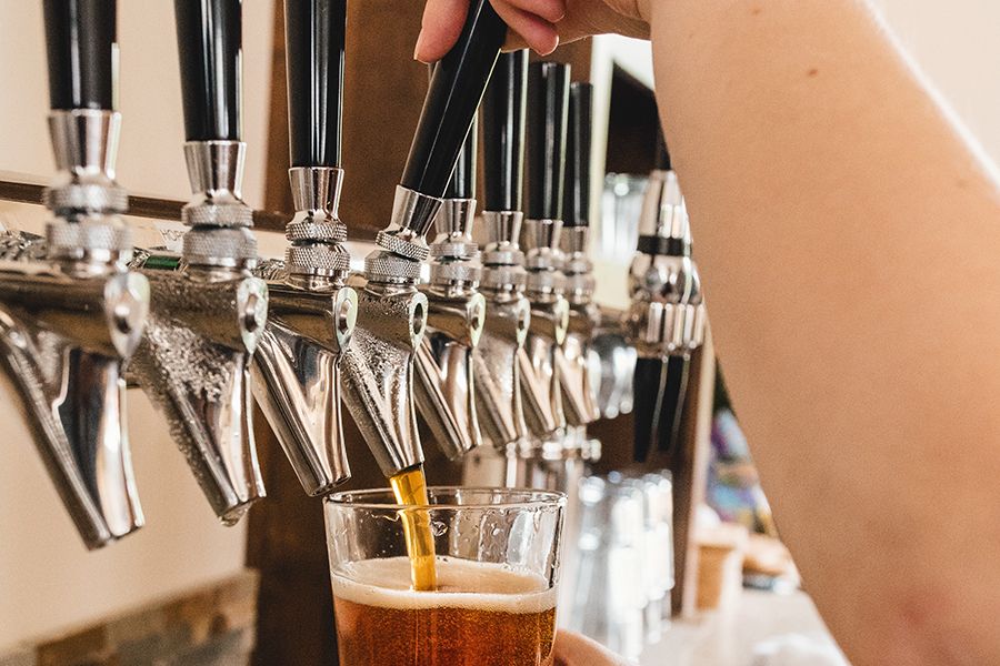 Beer pouring in a Sydney brewery 