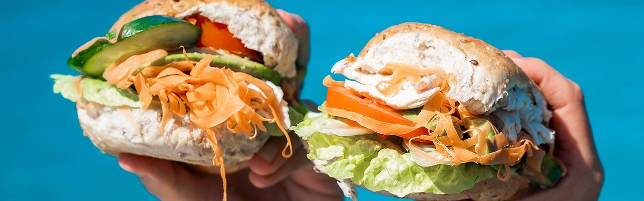 Whitsunday Adventurer example luck of bread rolls with salad