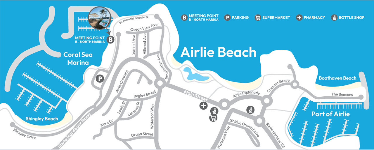 A graphic of a map showing where to meet for Powerplay