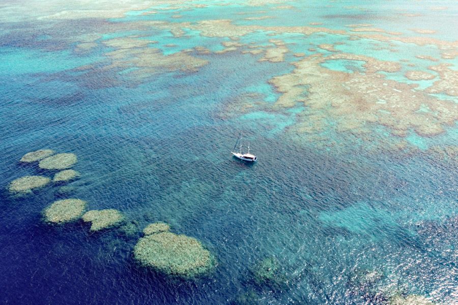 Kiana sailing around the Outer Great Barrier Reef