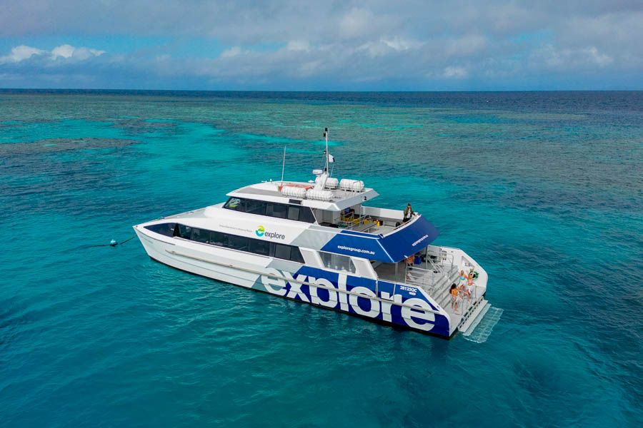 Explore vessel on the Outer Great Barrier Reef