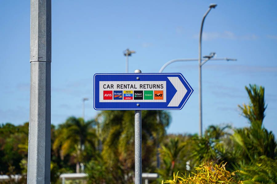 Car rentals sign