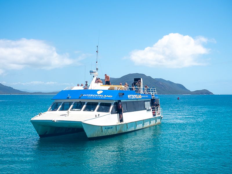 Fitzroy Island Ferry in water on the great barrier reer