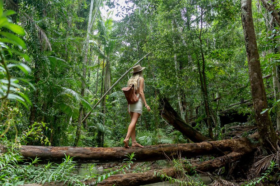 woman bushwalking