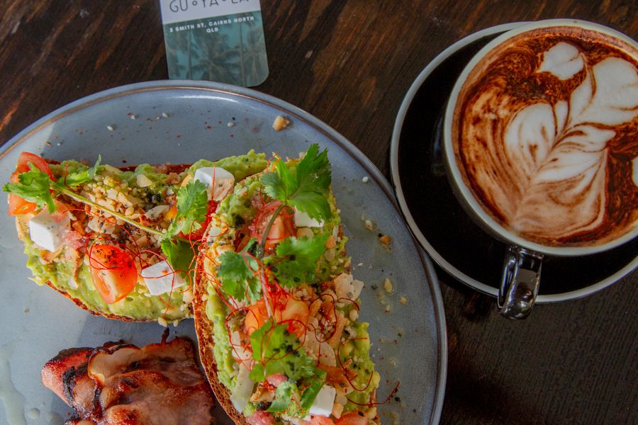 Breakfast and coffee at Guyala Cafe, Cairns 