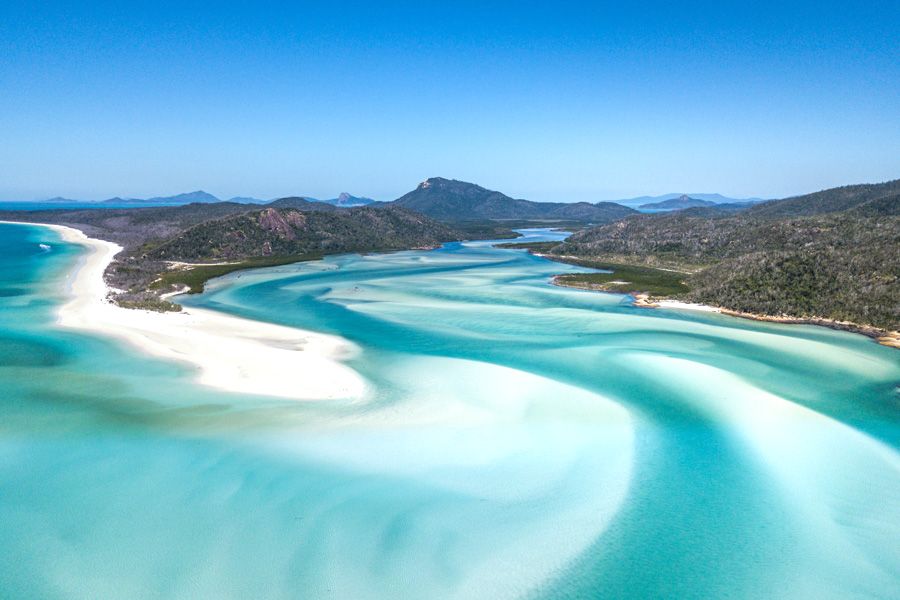 aerial view of Whitehaven beach