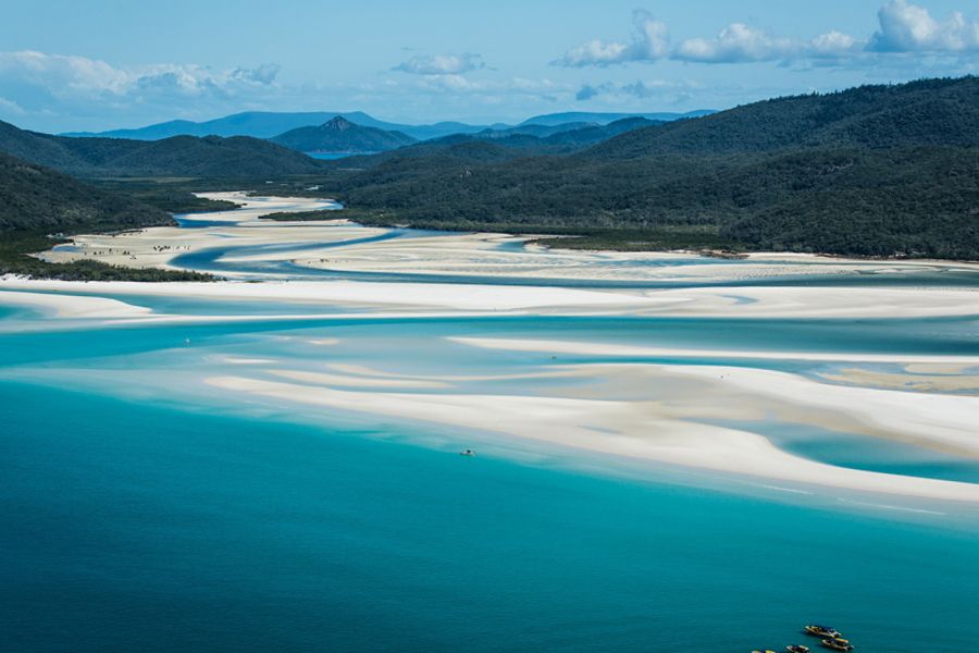 Swirling sands of Whitehaven Beach in the Whitsundays