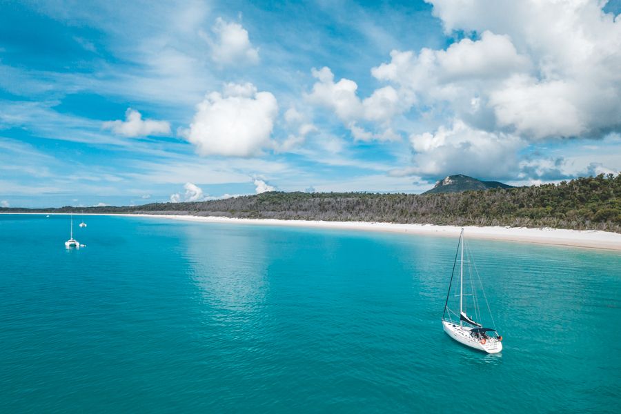 aerial view of whitehaven beach