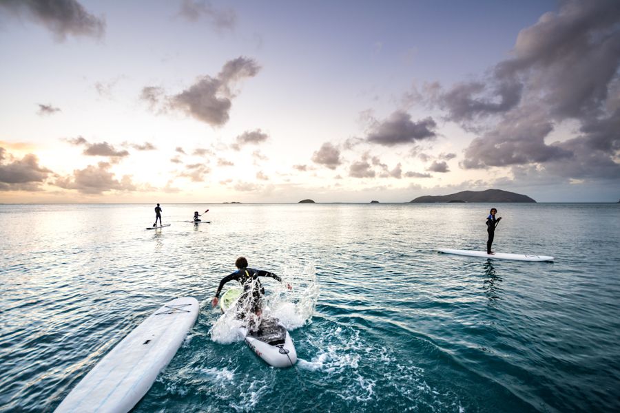 Paddleboarders enjoying their time