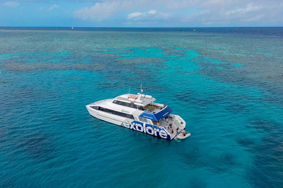 explore boat on great barrier reef