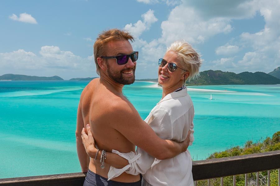 people smiling at hill inlet lookout