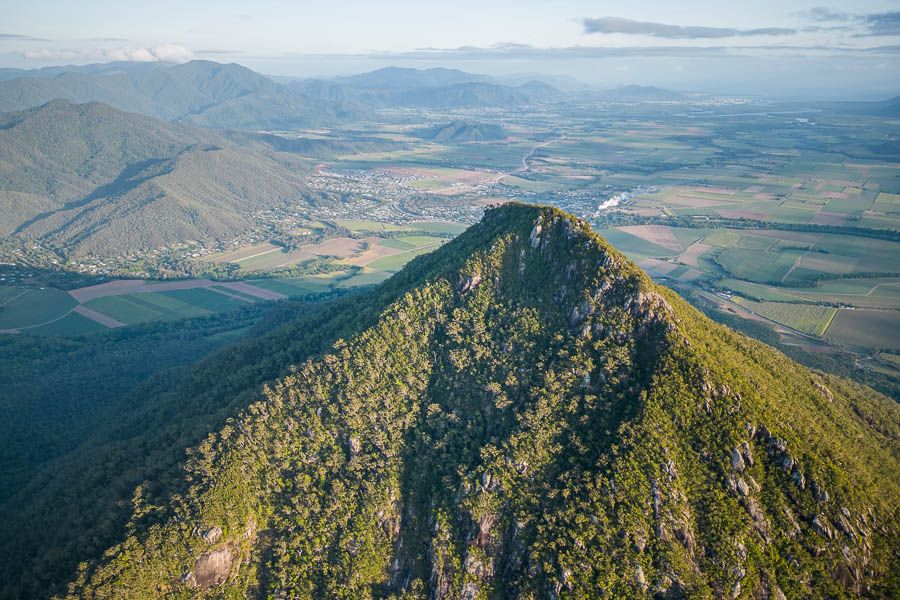 aerial view of a mountain peak