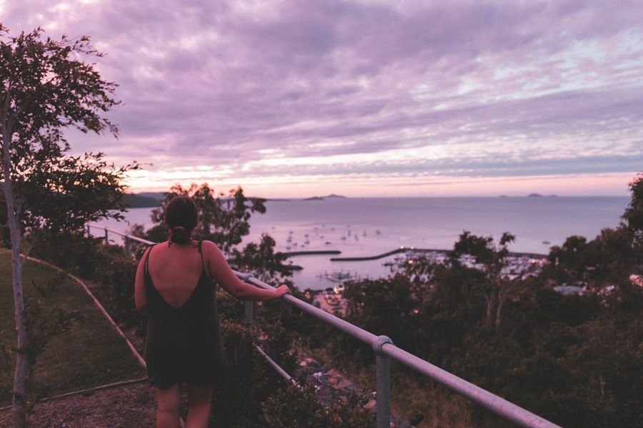 girl watching sunrise