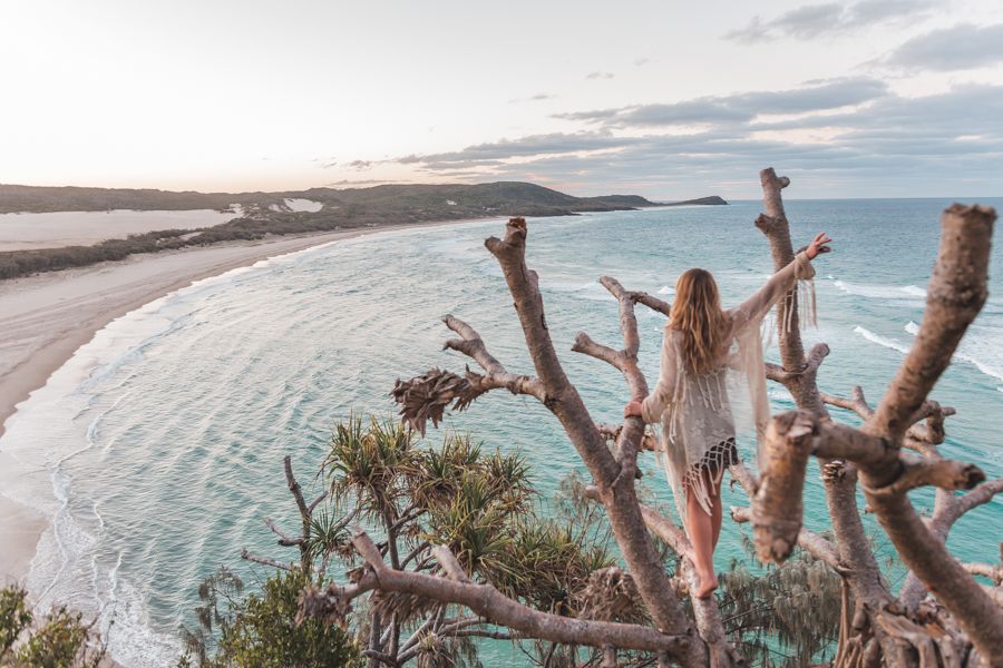 girl at a beach lookout