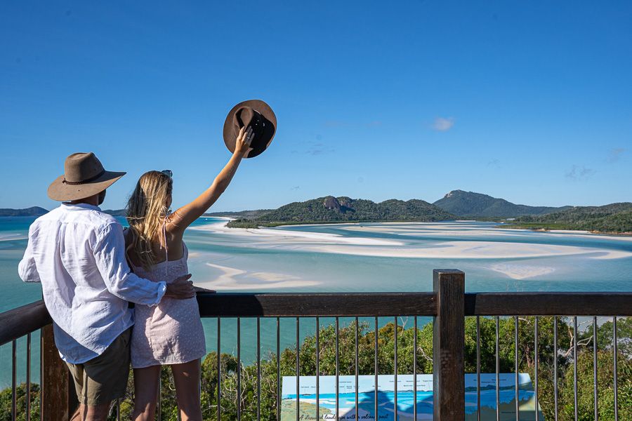 people posing at hill inlet lookout