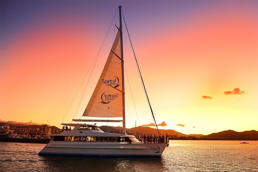 Spirit of Cairns sailing into sunset