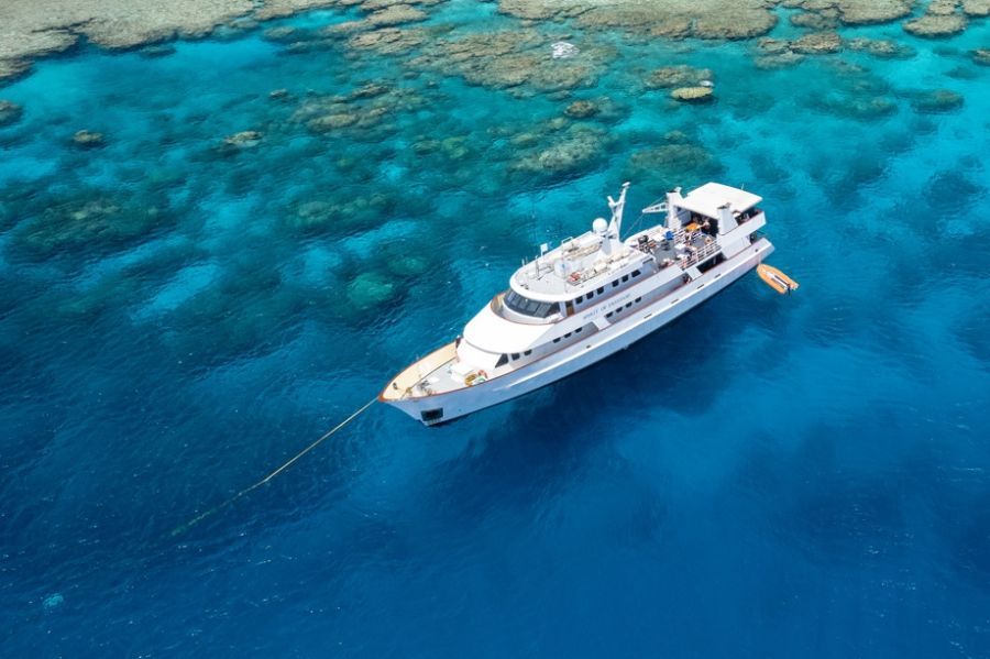 Spirit of Freedom boat on the Great Barrier Reef