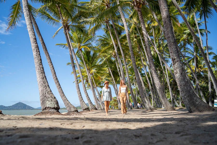 Palm Cove, Instagram photos of two girls walking under the palms