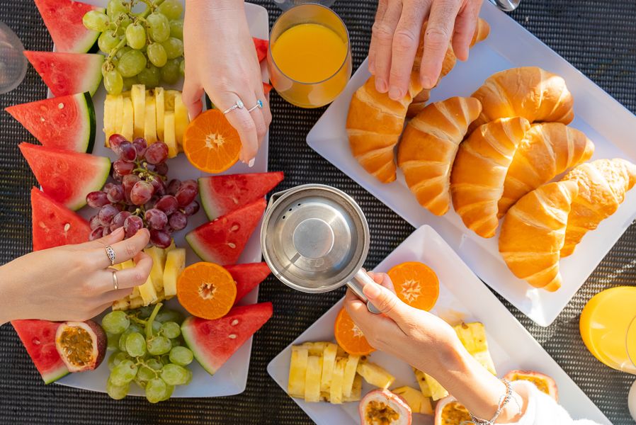 Colourful food Spread On A Luxury Superyacht