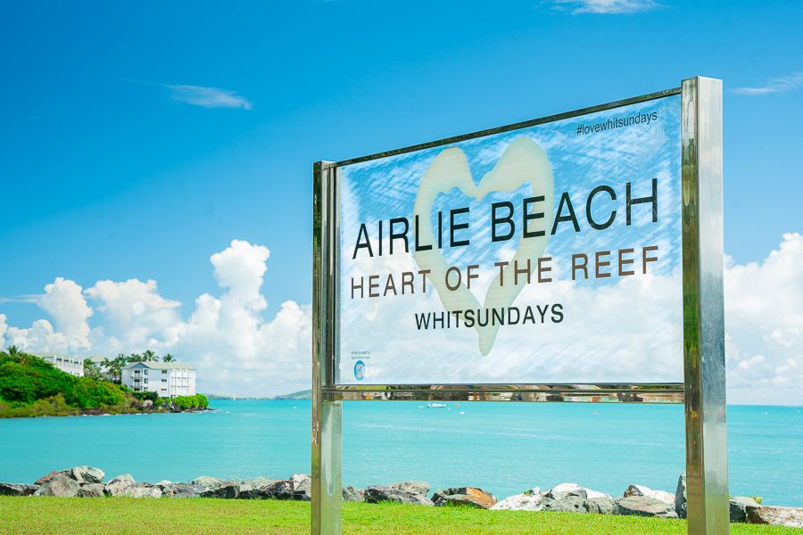 Airlie Beach Heart of the Reef sign