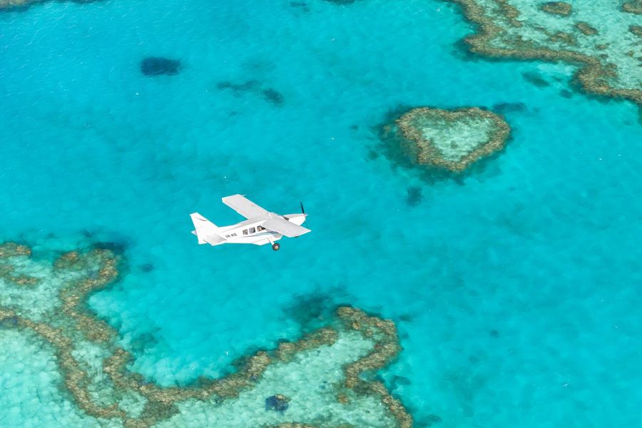 seaplane over great barrier reef