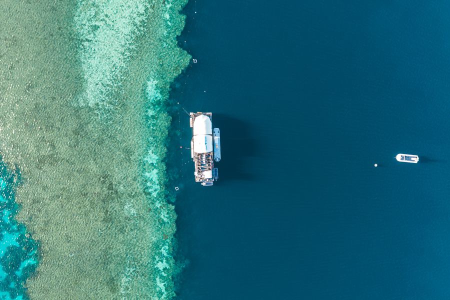 reefsleep pontoon on the great barrier reef