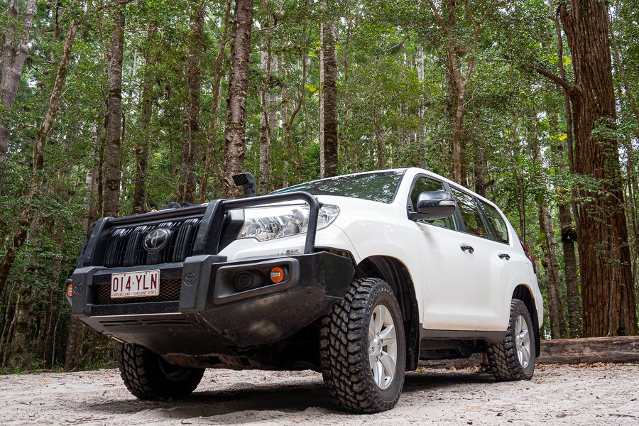 white 4wd vehicle from aussie trax on kgari