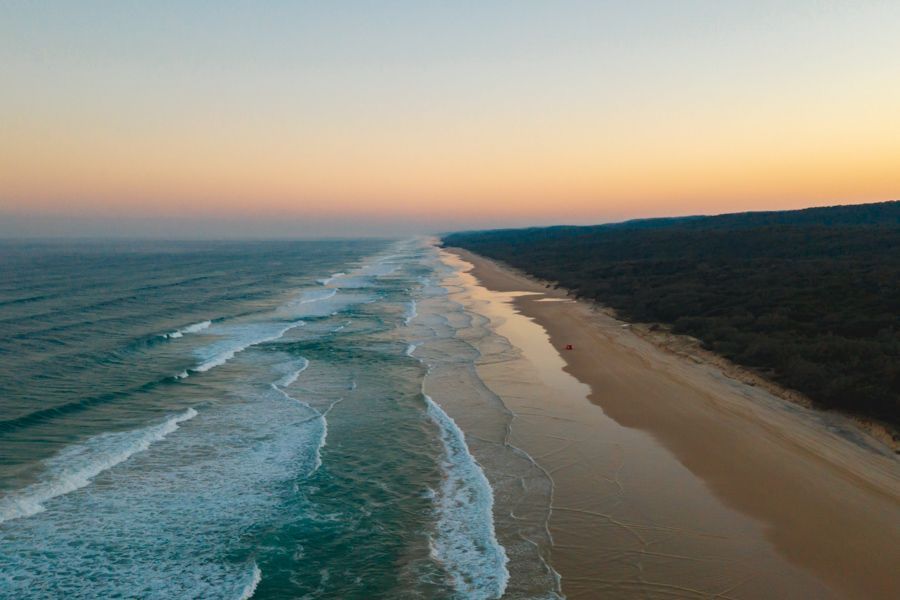 kgari fraser island coastline at sunset
