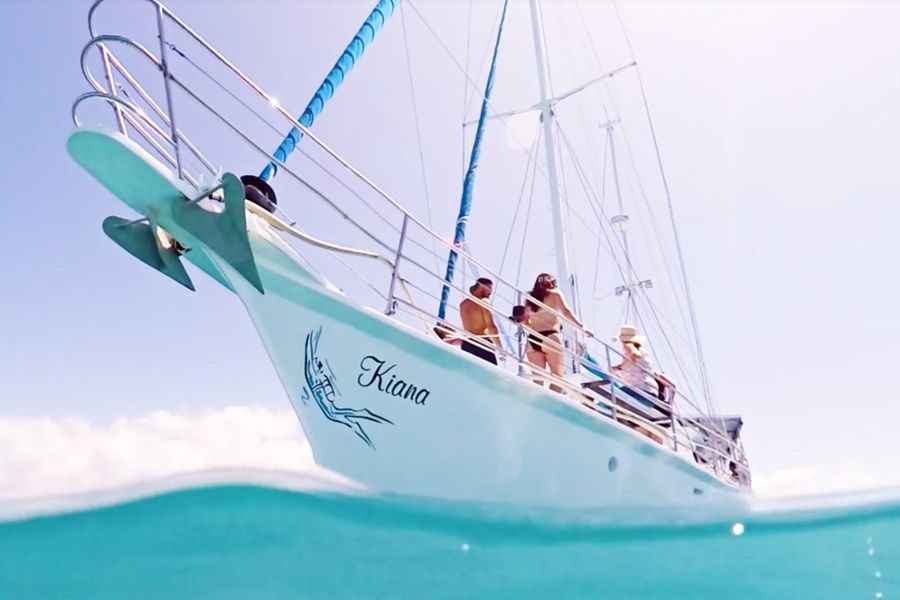 Kiana sailboat at sea above the great barrier reef