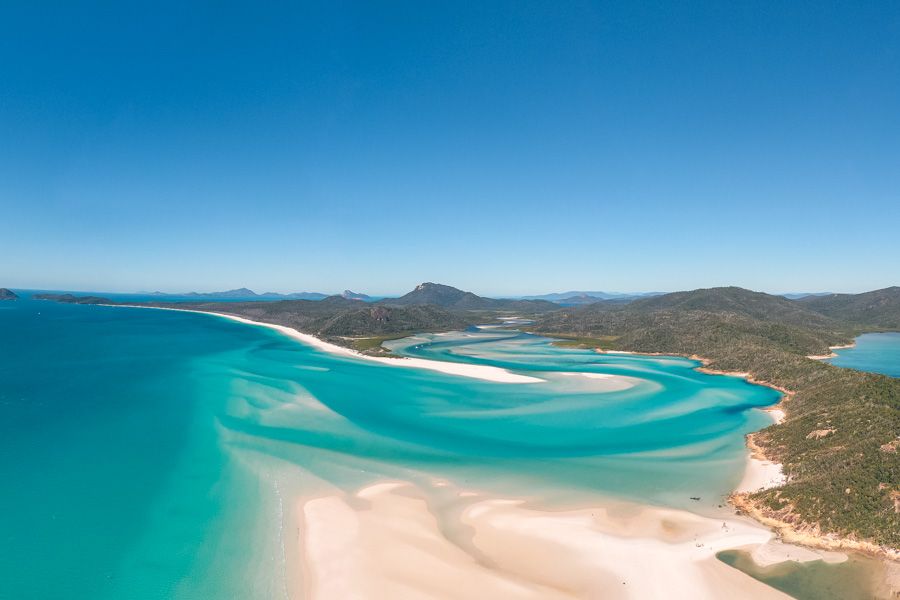 aerial view of hill inlet lookout in the whitsundays