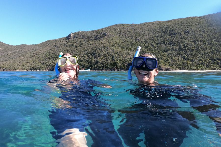 girls snorkeling 