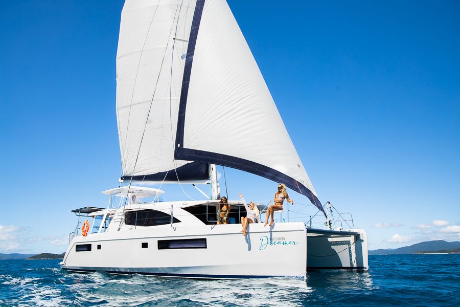Whitsunday Dreamer a catamaran sailing through the whitsundays