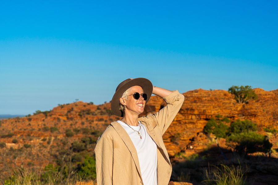 A woman smiling at King's Canyon