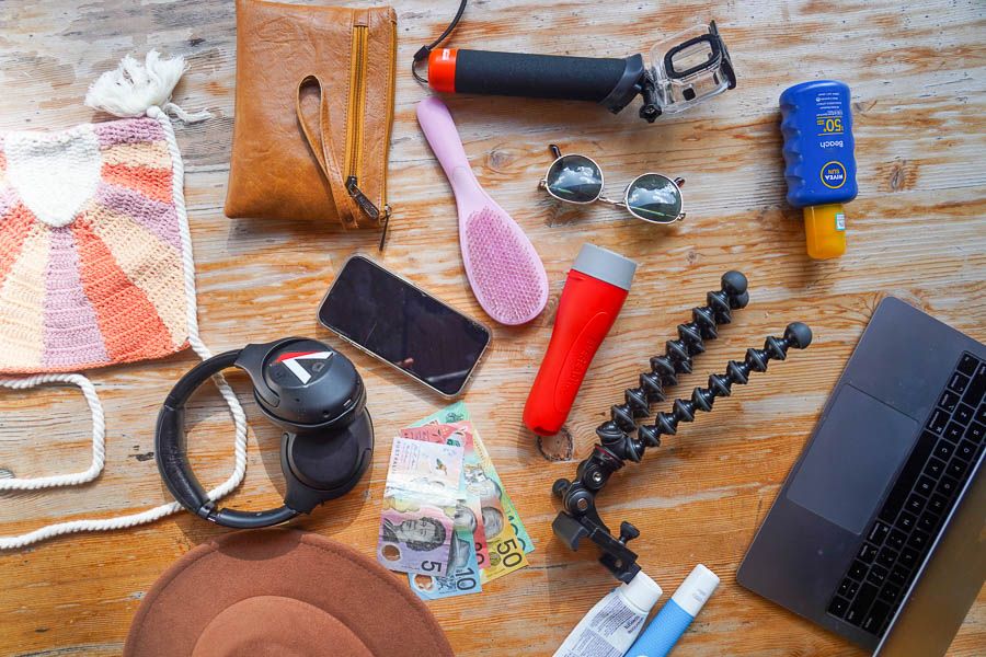 Packing Cairns packing supplies on a table prepping for a trip