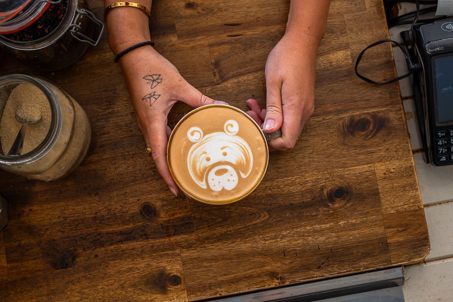 latte art on a coffee in a trendy bar in melbourne