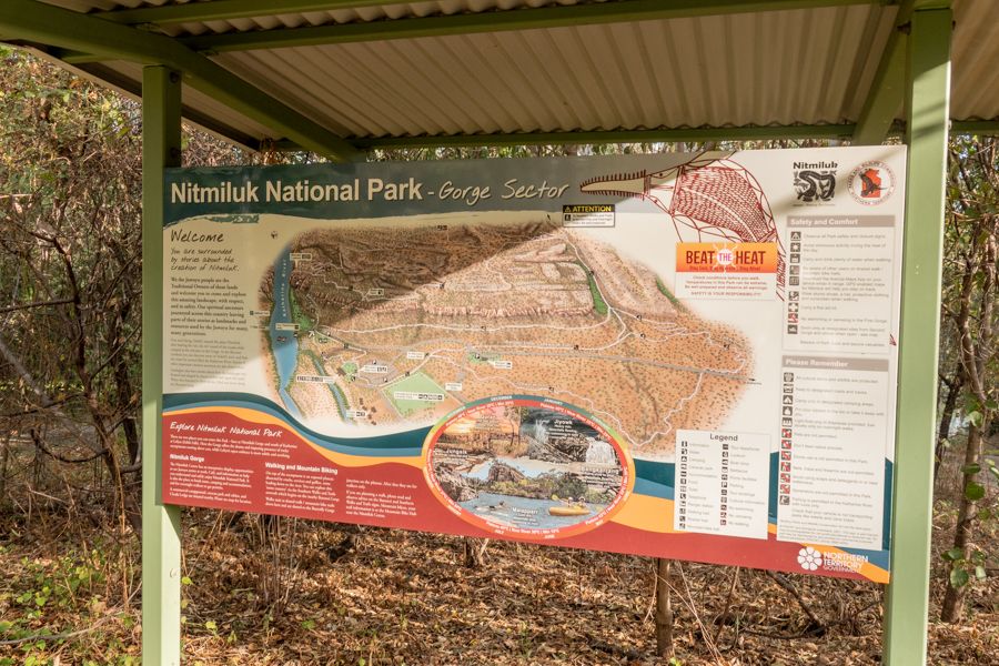 sign in nitmiluk national park with gorge info