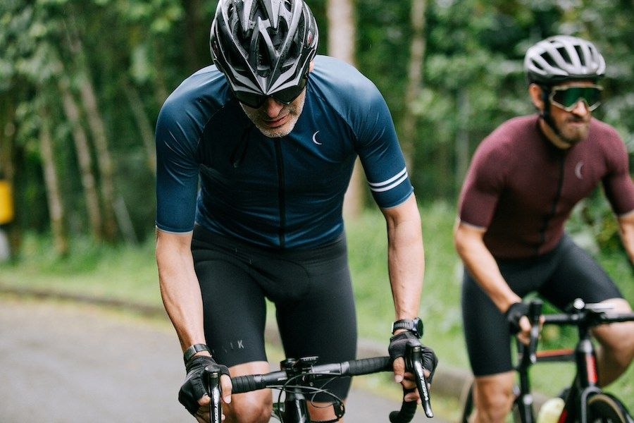 people cycling in a triathlon race
