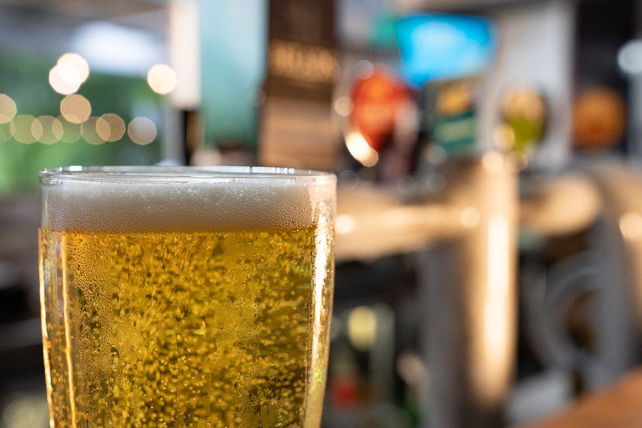 beer on the bar at a pub on kgari fraser island