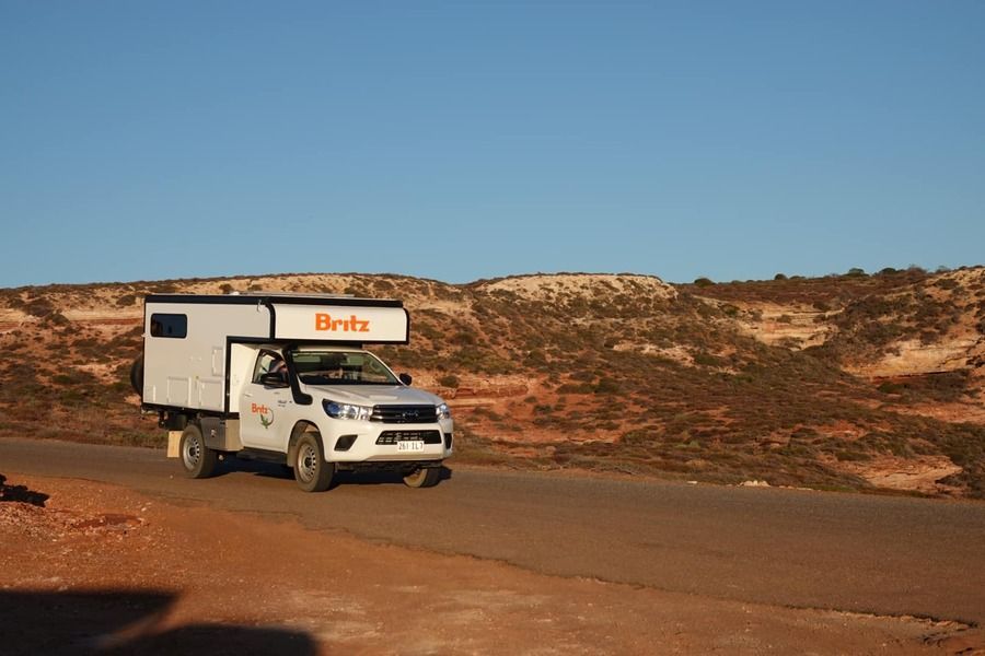 campervan on an outback road in australia